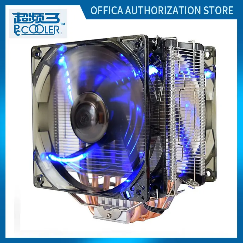 

Pccooler X6 CPU Radiator 5 Heat Pipe 12CM LED Intelligent Silent Dual Fan H.D.T High-Performance Cooling Technology ForINTEL/AMD