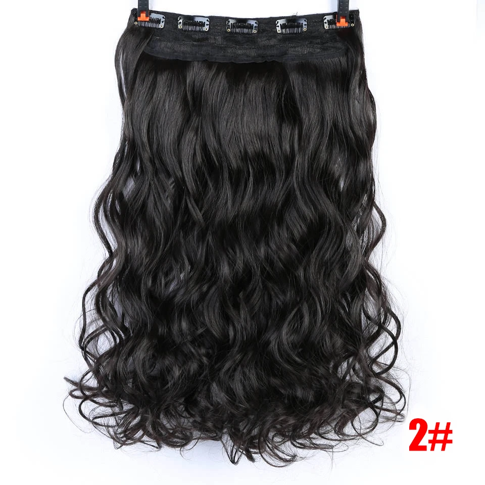 Длинные волнистые кудрявые шиньоны MEIFAN с эффектом омбре, синтетические волосы на заколках для наращивания, термостойкие натуральные черные и синие волосы - Цвет: 901-2