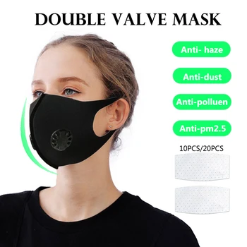

Unisex Sponge Dustproof PM2.5 Pollution Half Face Mouth Mask With Breath Valve Straps Washable Reusable Respirator Mask