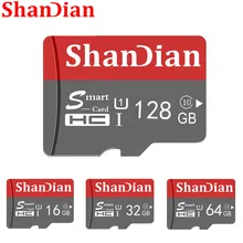 SHANDIAN Смарт SD карта 32 гб высокая скорость класс 10 16 Гб/64 ГБ реальная емкость 128 ГБ мини SD карта памяти TF карта для смартфона