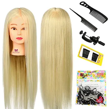 

26'' 65CM Hairdressing Styling Head with Salon Design Mannequin Table Clamp Head Braiding Doll Training Head Manniquin Head