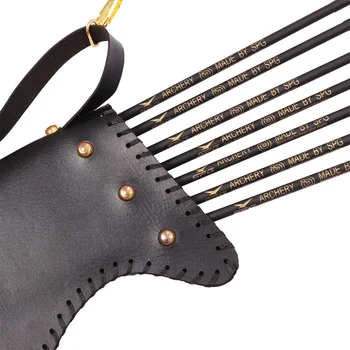 

Outdoor Bow Bag + Quiver Archery PU Leather Bow Bag Waist Hip Back Arrow