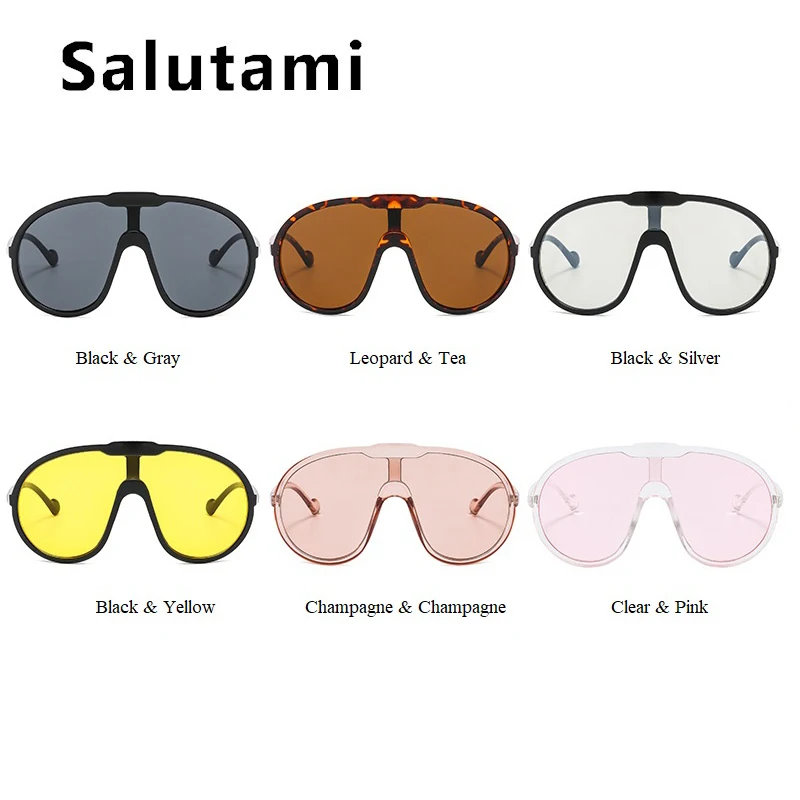 Oversized One Piece Shield Sunglassed For Women Vintage Unique Windproof Uv400 Sun Glasses Men Retro Pilot Gradient_voghion.com