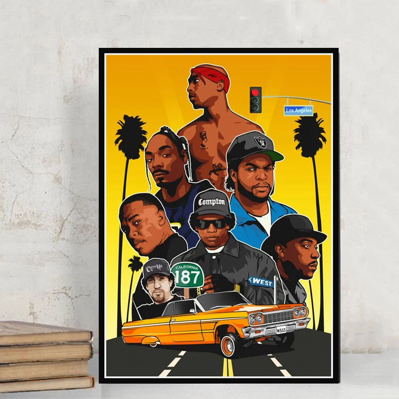 NT-006 постер настенное искусство 2PAC Tupac Biggie знаменитость JAY-Z N.W.A коллаж с звездами