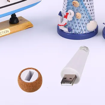 

Rechargeable Luminous USB Round Bottles Stopper Wine Light Warm White Light