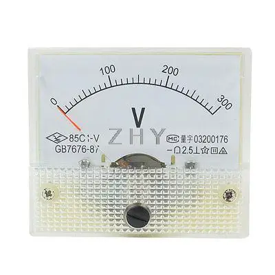 85C1-V DC 0-300V Прямоугольник Аналоговая Панель вольтметр, Вольтметр Манометр