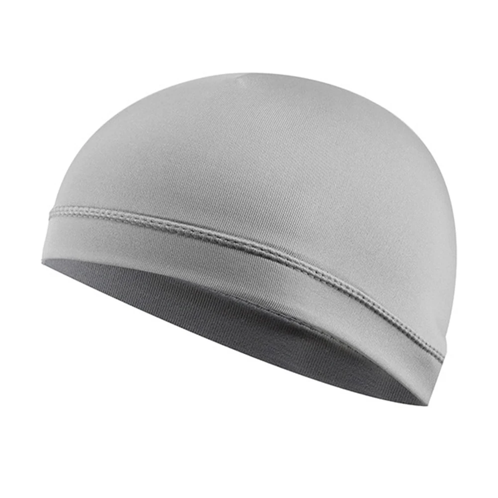 Headwear Helmet Liner Cap Solid Running Outdoor Windproof Sport Sweat Wicking Soft Quick Dry Cycling Stretchable Beanie Hat Yoga - Цвет: Grey