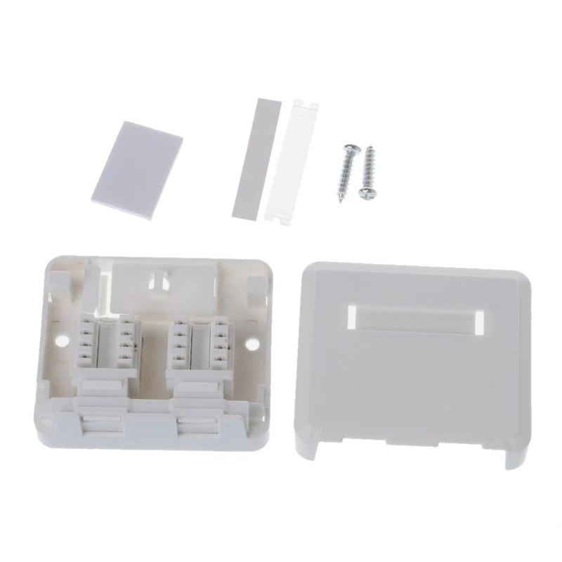 Desktop JB Dual port Panel Ethernet Cable Junction Box with 2 Cat6 Modules 3