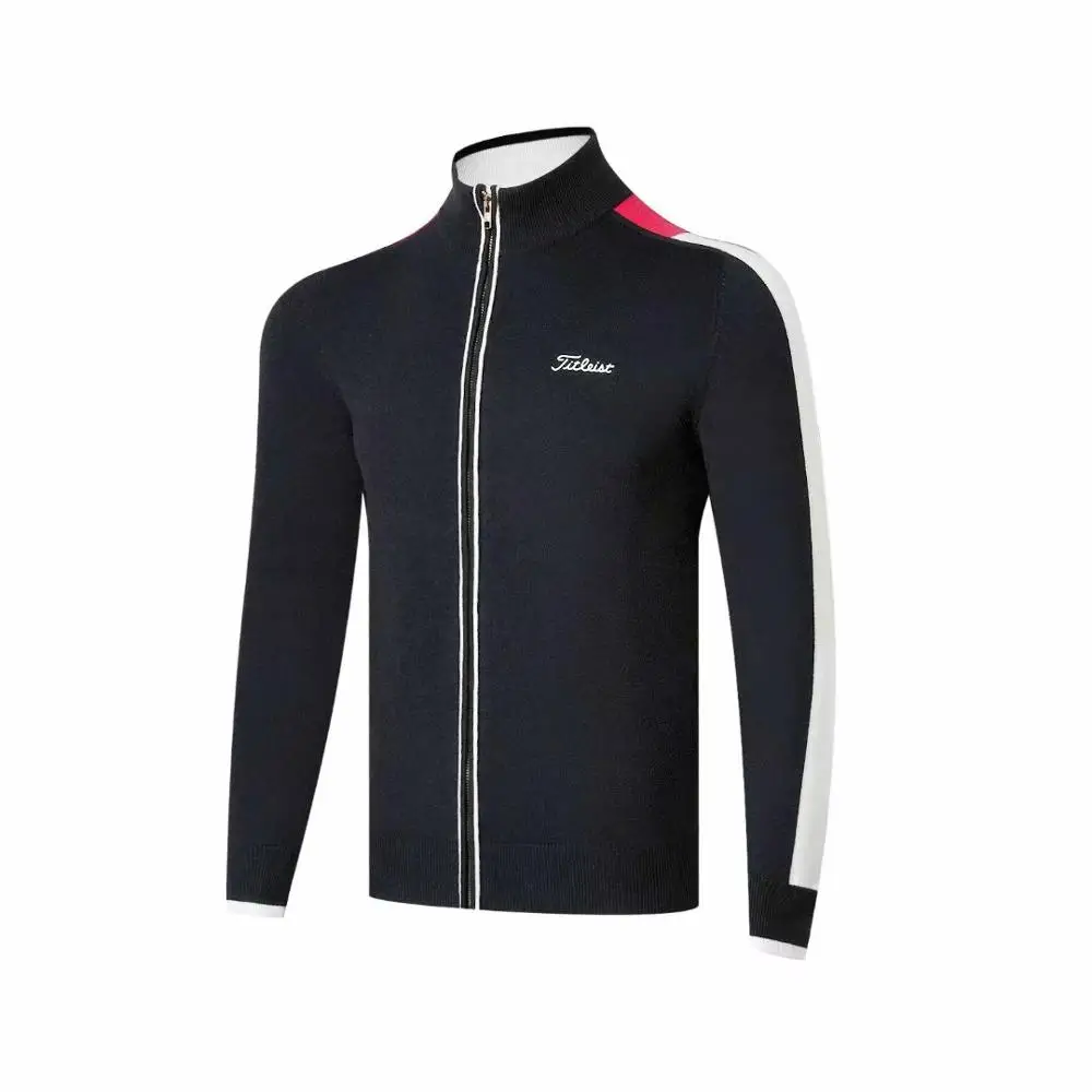Новая одежда для гольфа, мужская спортивная одежда, свитер с длинными рукавами, пальто на осень и зиму, Повседневный свитер - Цвет: Черный
