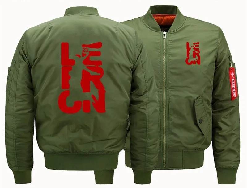 Thin LeBron James Bomber Летающая куртка, зимняя утепленная мужская куртка на молнии, аниме, мужская повседневная куртка - Цвет: Thin