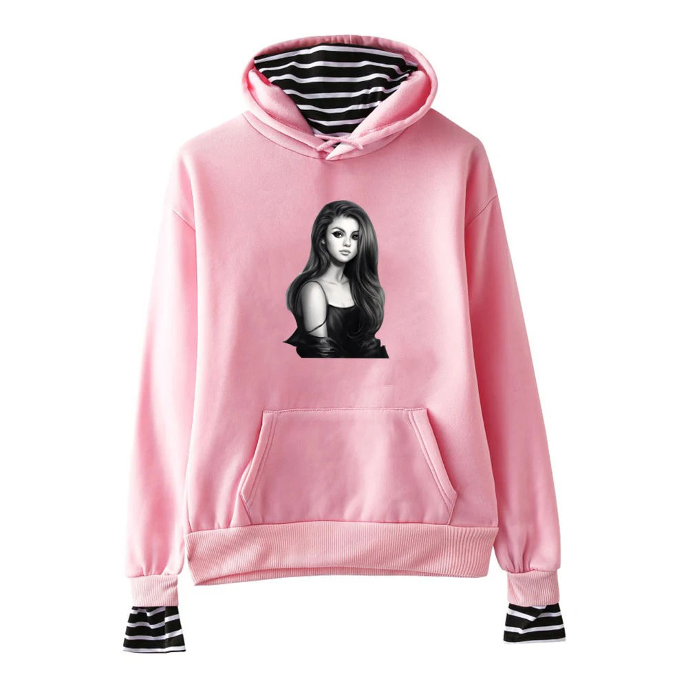 Selena Gomez поддельные две части для женщин Толстовка Harajuku Femme Hopster топы Модные зимние