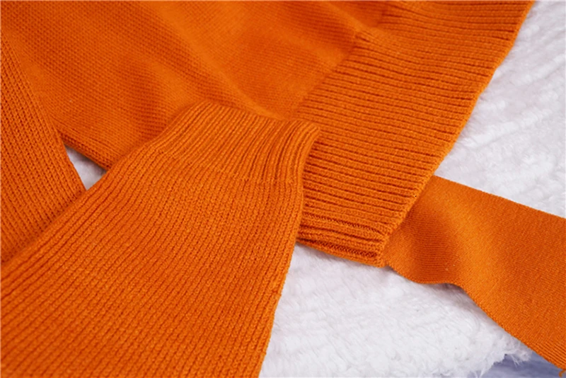 TWOTWINSTYLE Асимметричный лоскутный вязаный женский свитер с круглым вырезом и длинным рукавом женский свитер осень негабаритный Модный