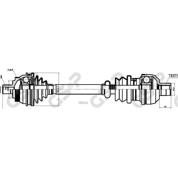 Привод В Сборе Vw Sharan/Ford Galaxy/Seat Alhambra 1.9d 95 Прав.(Abs) 218008 GSP арт. 218008
