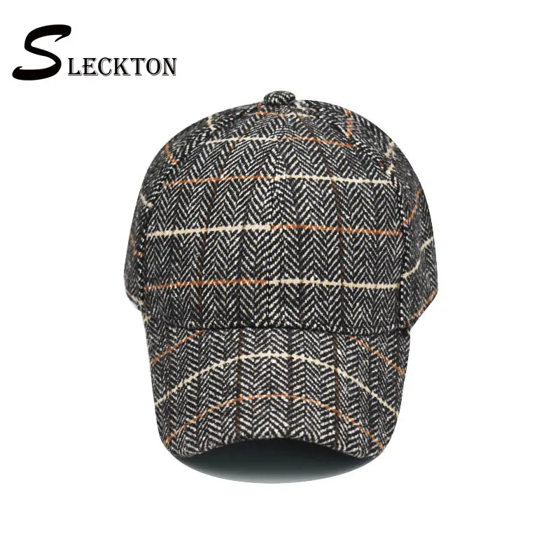 

SLECKTON Spring New Outdoor Visor Baseball Caps Men's Fashion Plaid Warm Hat Hip Hop Sun Hats Peaked Cap for Women