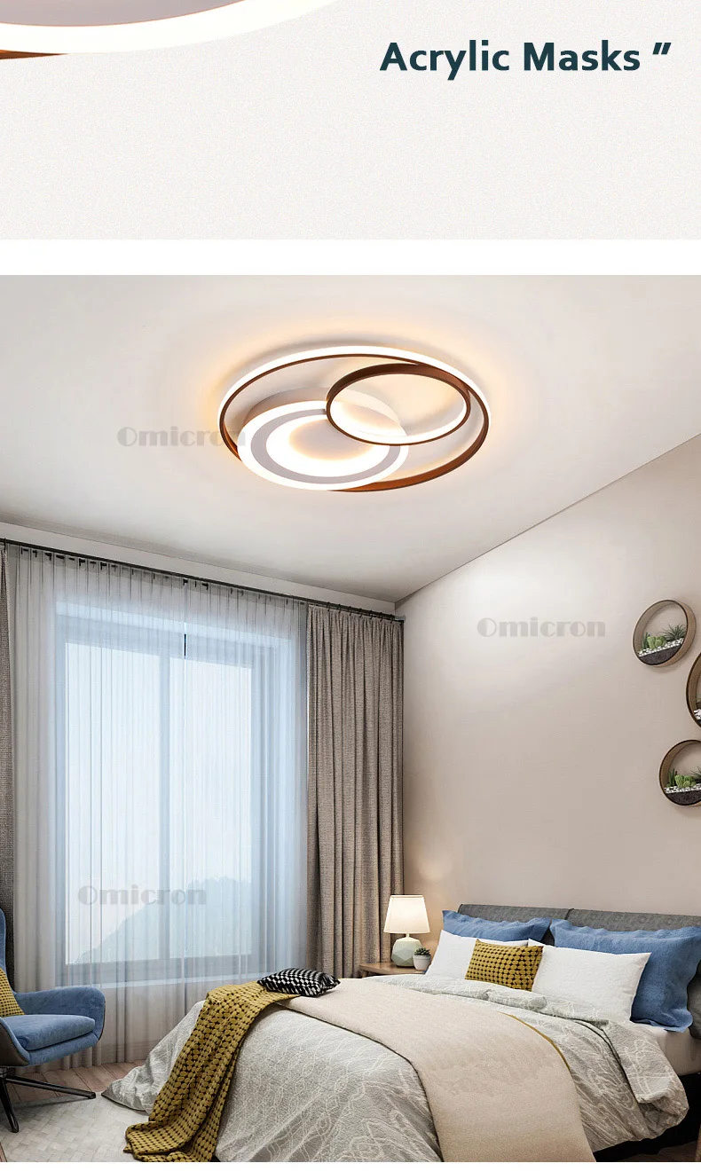 Минимализм, современный светодиодный светильник, люстра для спальни, столовой, гостиной, фурнитура, акриловая коричневая и белая