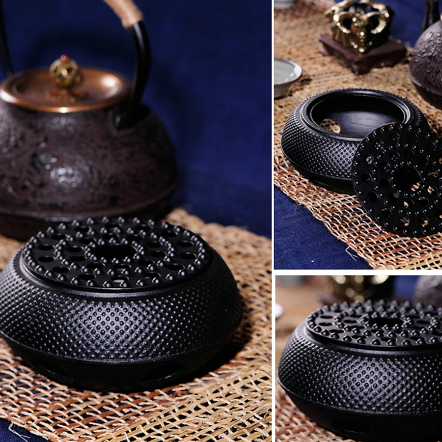 Honeycomb Cast Iron Teapot Warmer Burning Stove Heating Tea Pot Warmer Stoves