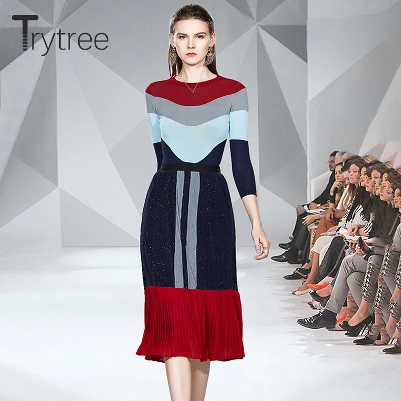Осень-зима 2020 комплект из двух предметов Trytree повседневный топ с круглым вырезом