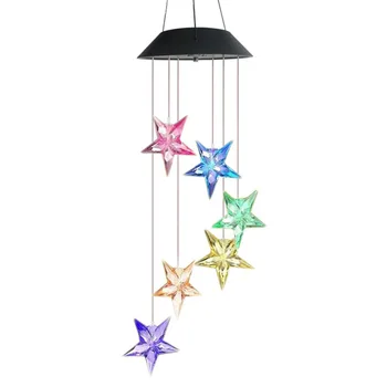 

Star LED Solar Wind Chimes Light Color Change Decor Hanging Windbell Lamp