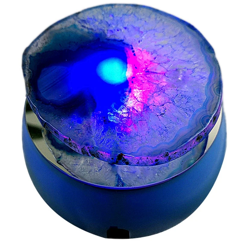 

Natural Agate Stone Slice Night Light LED Night Lamp Desk Table Lamp Home Ambient Light Colorful Color Lamp Home Office Decorati