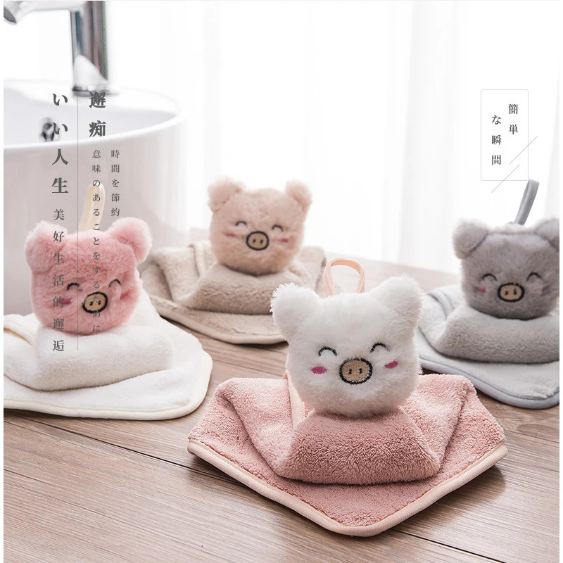 Lovely Hand Towel Soft Solid Baby Cartoon Bear Plush Kitchen Hanging Bath Wipe Towel Quick Dry Towels Bathroom Children S Gifts Hand Towels Aliexpress