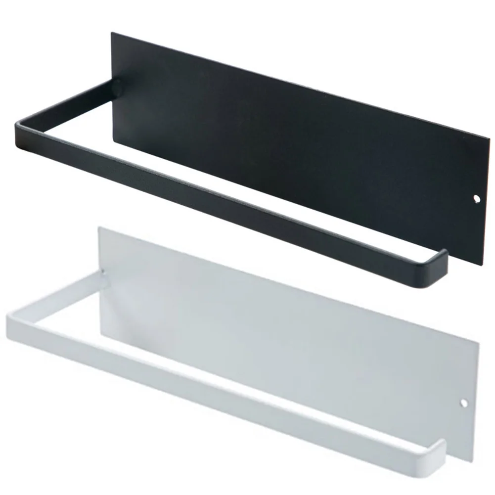 Tissue Holder Carbon Steel Office Hook Kitchen Bathroom Punch Free Adhesive Cling Film Toilet Space Saving Hanging Home Hotel