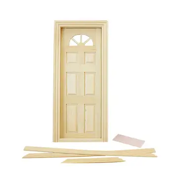 

1 Set of Mini House Model Accessories Durable Simulated Exquisite Compact Six Lattice Door Model for Christmas