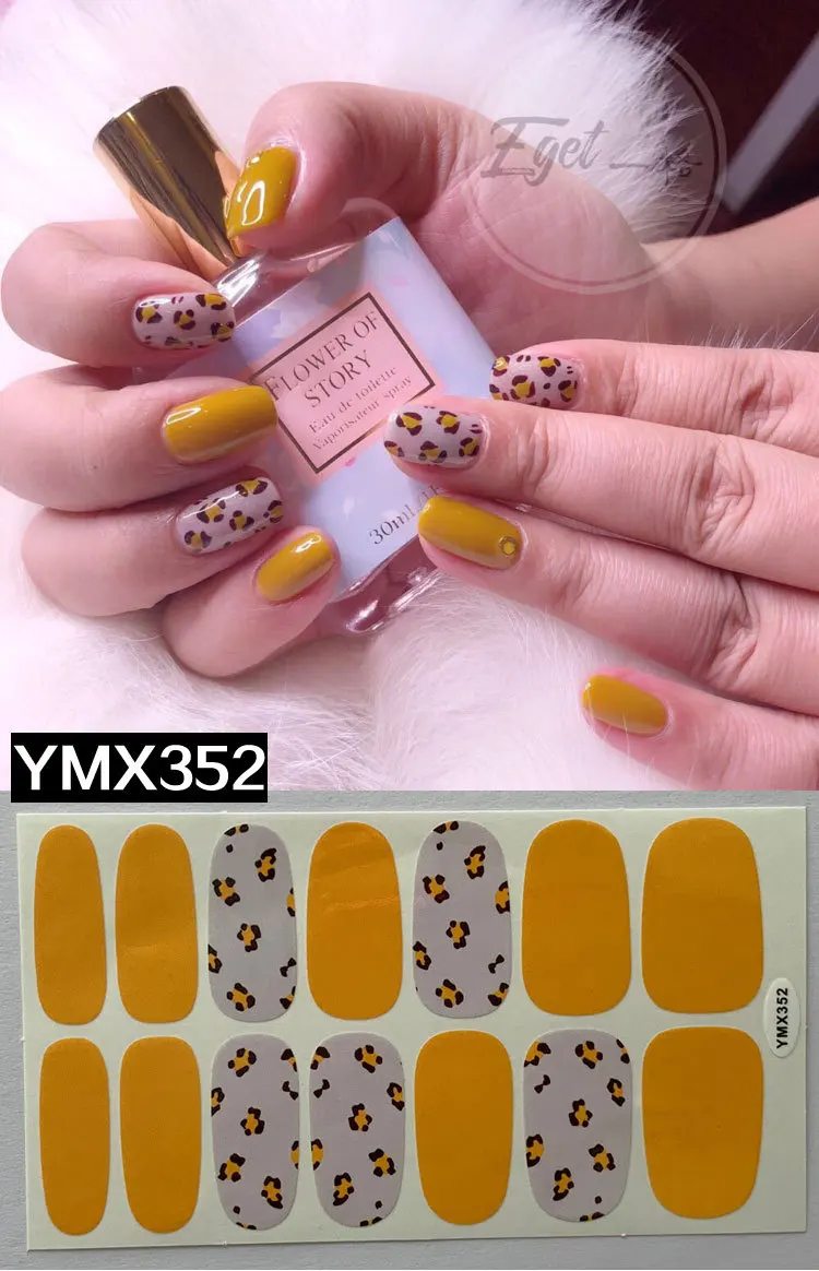 YXM352 14 советы/лист логотип бренда милые животные наклейки для ногтей с узорами полное покрытие самоклеящиеся Стикеры передачи воды Советы Обертывания YMX331-368 - Цвет: YXM352