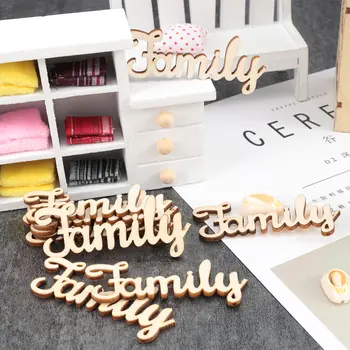 

10 Pieces Family Wooden Craft Natural Cut Wooden Pieces Card Making DIY Decoration practical home accessories