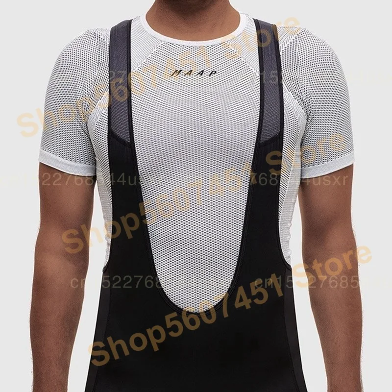 

MAAP Pure White And Grey Cycling Base Layer 2020 Men Mesh Cobweb Breathable Bicycle Short Sleeve Shirt Outdoor Sport Underwear