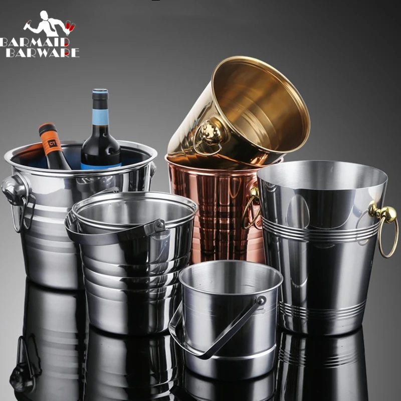Ice bucket 1L-7L Stainless Steel Wine Champagne Wine Chiller Bottle Cooler Champagne Beer Chiller Ice Barrel