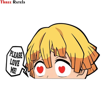 

Three Ratels FC166 ZENITSU AGATSUMA PLEASE LOVE ME! Anime Peeking Fine Decal Motorcycle Waterproof DIY Occlusion Scratch