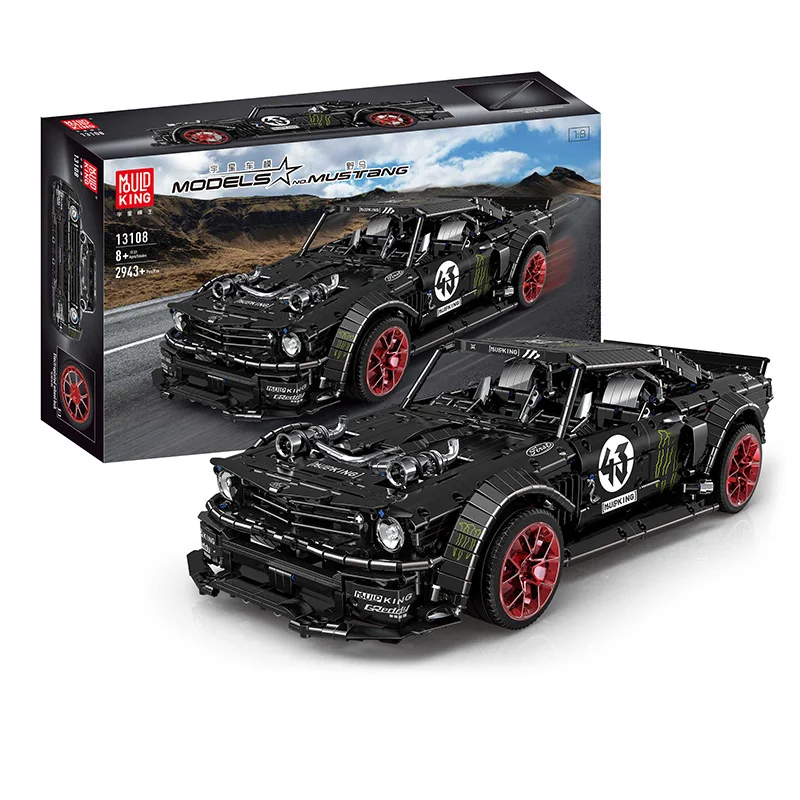 Радиоуправляемый 1965 Ford Mustang Hoonicorn гоночный автомобиль Technic MOC 22970 RTR V2 20102 строительный блок кирпичи комплект двигателя детские игрушки подарки