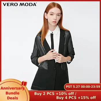 

Vero Moda Women's New One-button 3/4 Sleeves Thin Suit Jacket Long Blazer|318308539