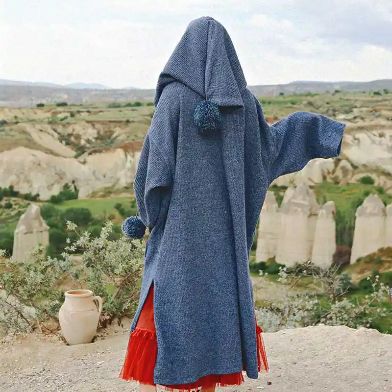 boho hooded cardigan