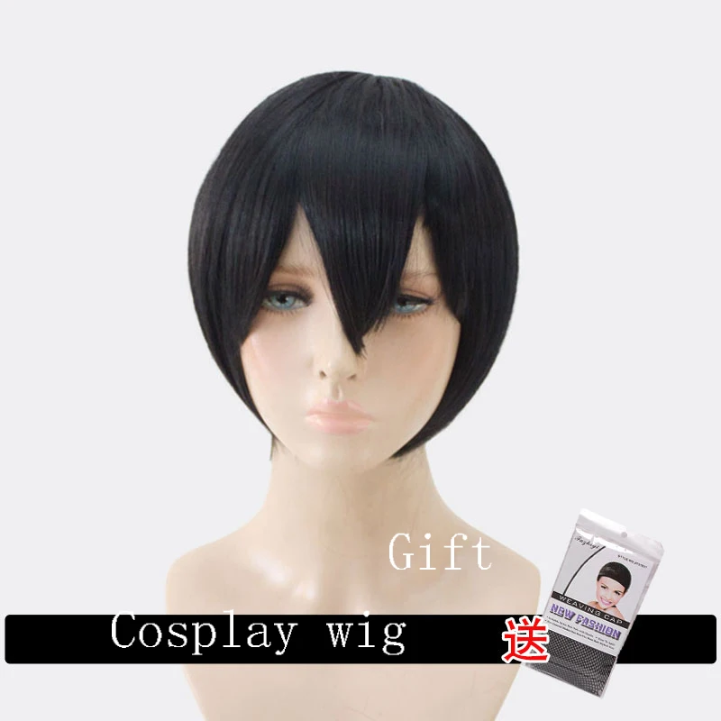 

LVHAN Tachibana Makoto Cosplay wig Black M chopped bangs Short hair High quality high temperature fiber
