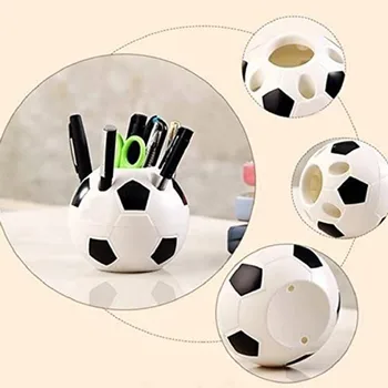 

Cute Kawaii Football Pen Holder Kids Stationery Pencil Organizer Desk Set Accessories Offices School Round Container Desktop Box