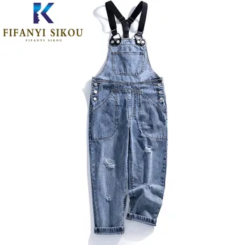 

Casual Denim Overalls Women Sleeveless Jumpsuits Fashion Suspenders Jeans Female Loose Long Trousers 2020 Spring Denim Jumpsuit