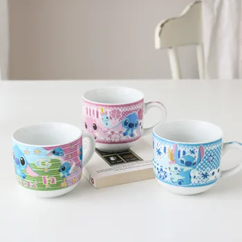 

180ml Disney Stich Cartoon Water Cup Coffee Milk Tea Breakfast Ceramic Mug Home Office Collection Cups Festival Children Gifts