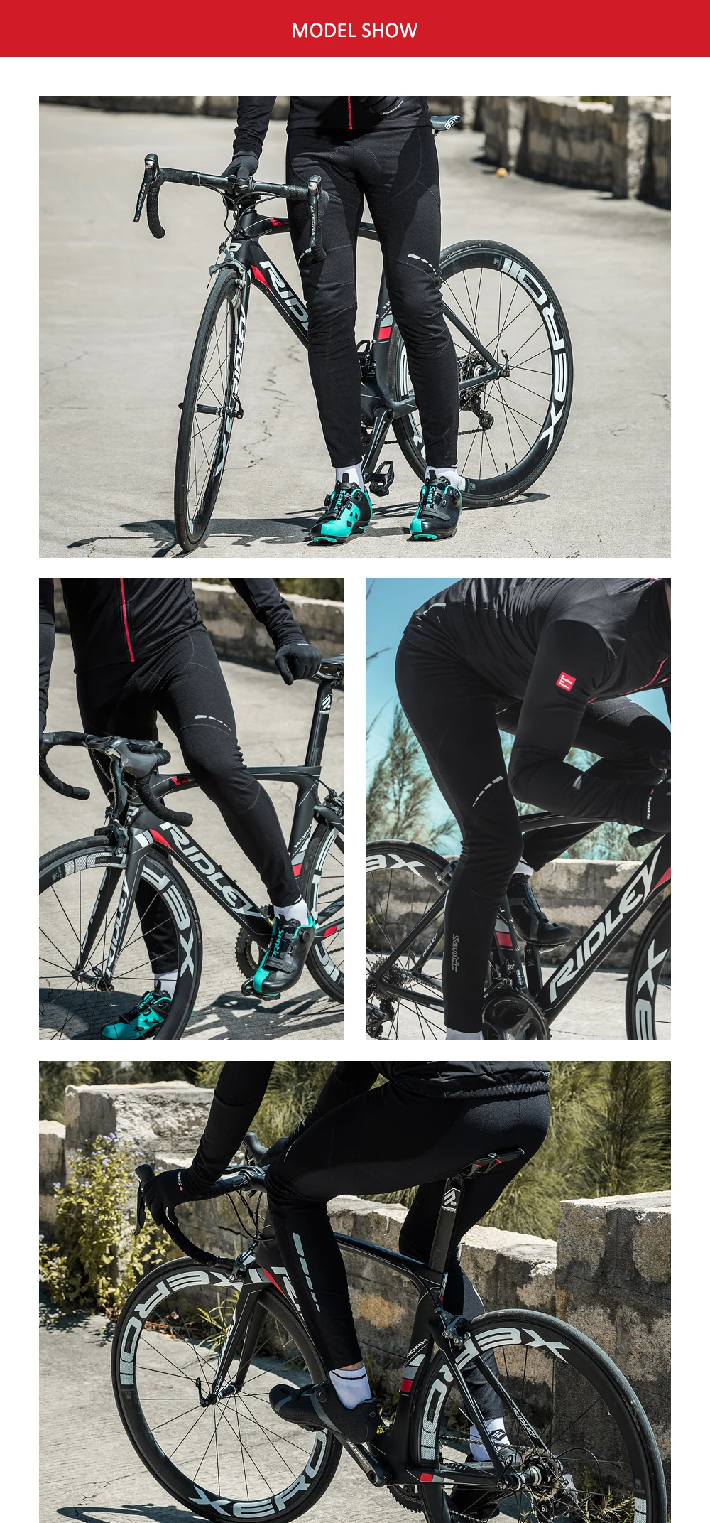 Santic мужские зимние теплые ветрозащитные штаны для велоспорта, для горной дороги, велосипеда, длинные штаны из флиса, 4D подушка, велосипедные брюки