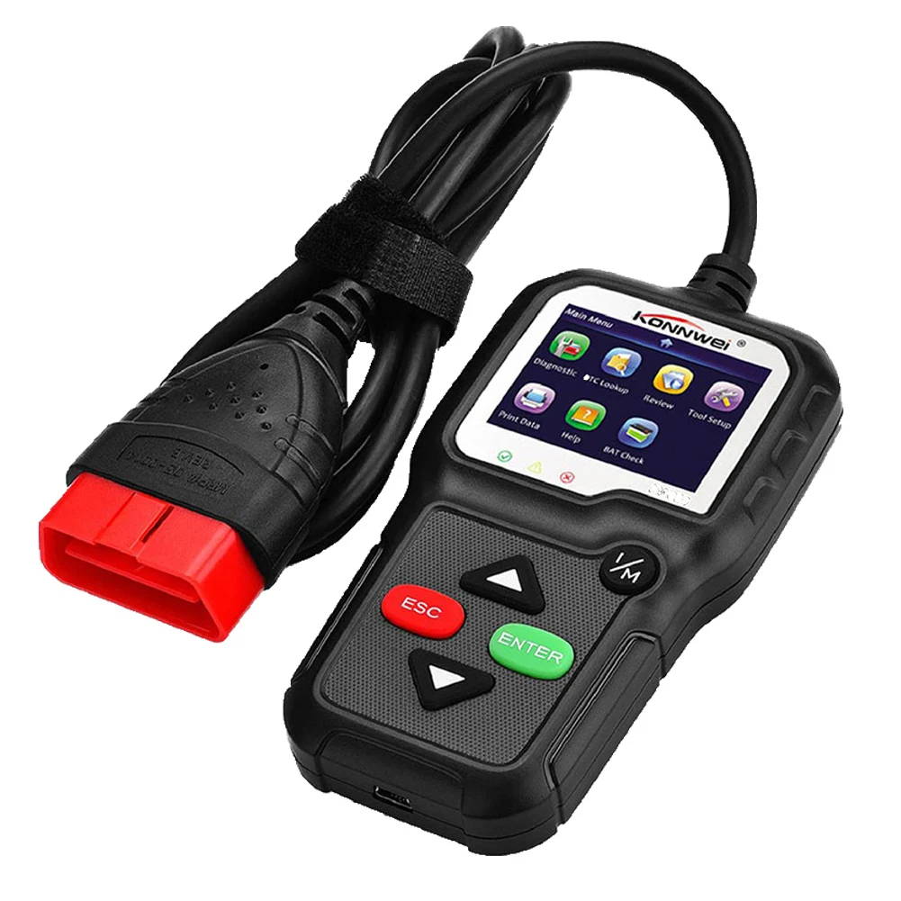 KW680 OBDII диагностический сканер для автомобиля, считыватель кодов неисправностей двигателя EOBD, сканирующий инструмент для диагностики автомобиля