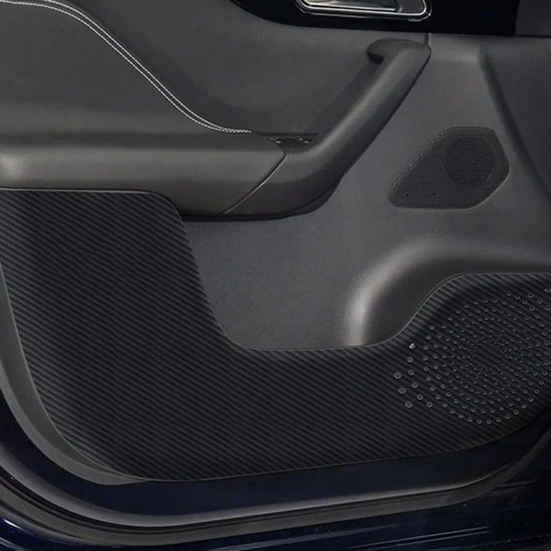 For Jaguar F-PACE-PU Leather Carbon Fiber Texture Car Door Anti-kick Protection Pad 4pcs Car Styling Accessories
