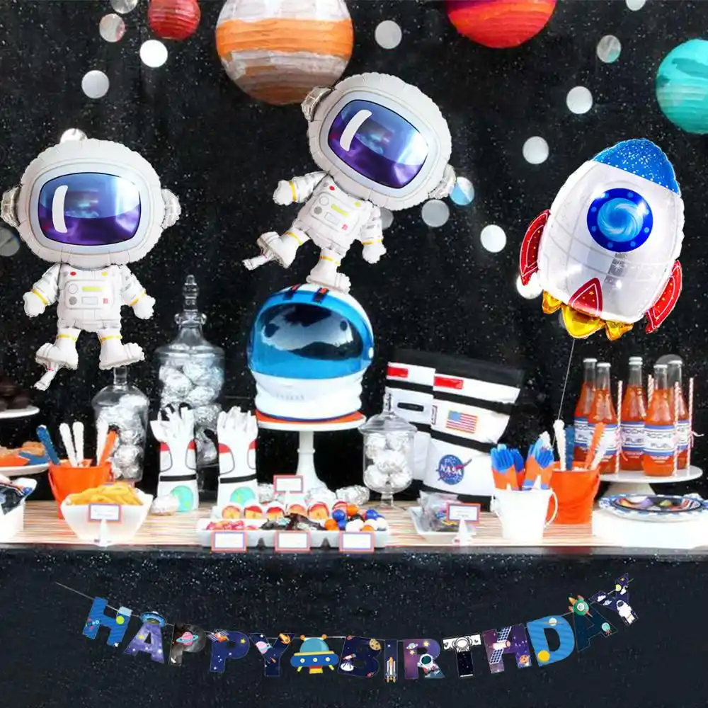 Huiran Solar Outer Space Themed Birthday Party Decor Astronaut