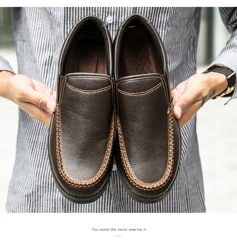 Men Loafers Light Leather Casual Shoes 2020 Autumn Male Outdoor Walking Shoes Comfortable Mens Sneakers Soft Loafers Mens Shoes