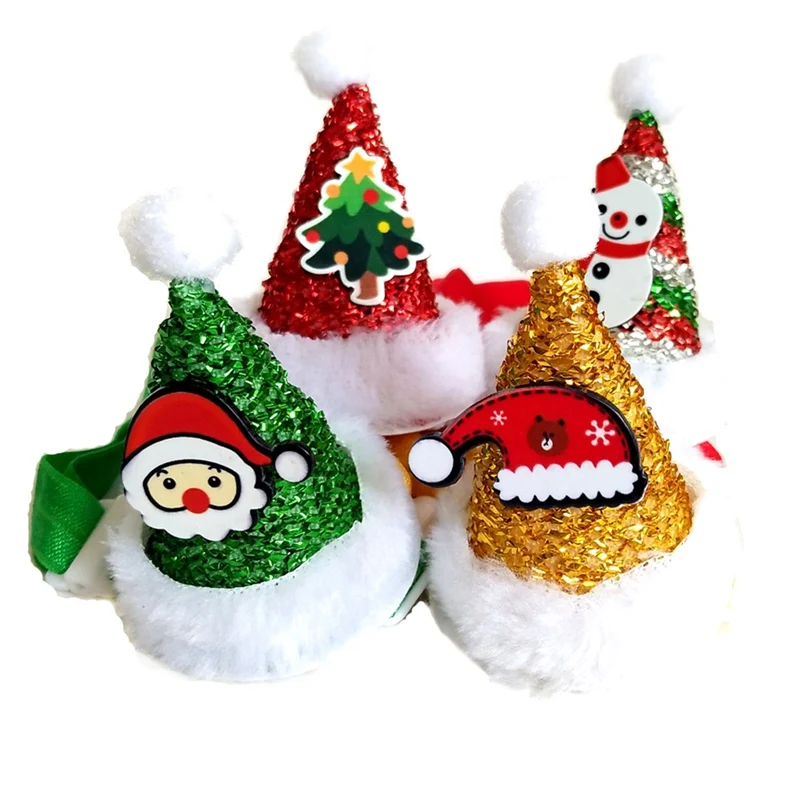 Шапки для собак колпак с регулируемым ремешком для собак рождественский головной убор костюм колпачок вечерние принадлежности