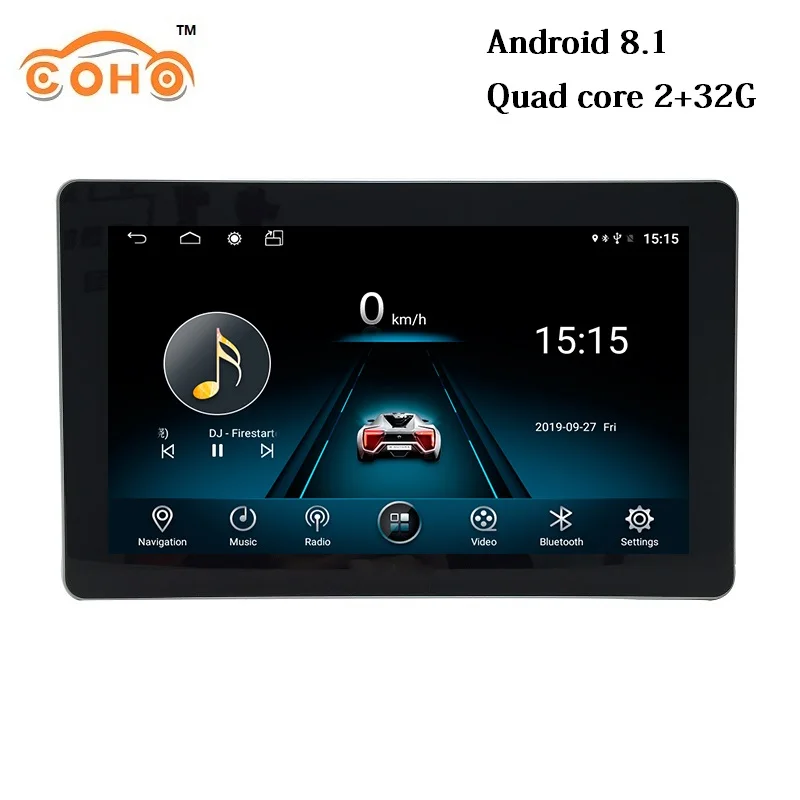 Best 11" Rotation IPS screen Tesla android 8.1 double din car universal gps multimedia radio No DVD player wifi 4G 0
