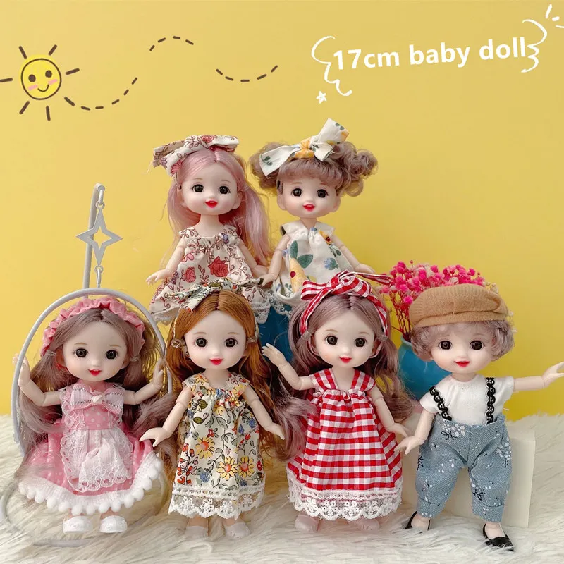 New Bjd Doll Full Set 17cm Crianças presente de aniversário