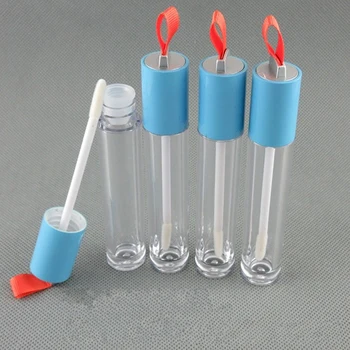 

4 Pieces Empty Clear Lip Gloss Tube With Blue Lid Lip Balm Bottle Container DIY Refillable Sample Vials and Long Lasting