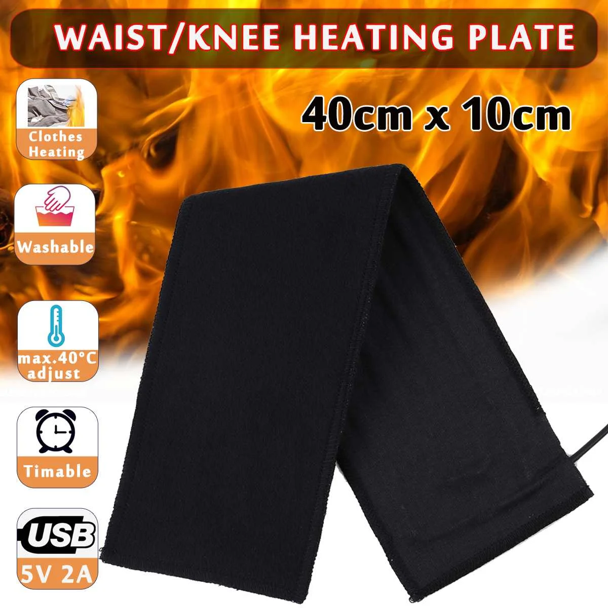 

Universal 5V USB Carbon Fiber Washable Heating Pad Waterproof Heating Mat Waist/Knee Heater Plate Fast Heat For Winter Warmer
