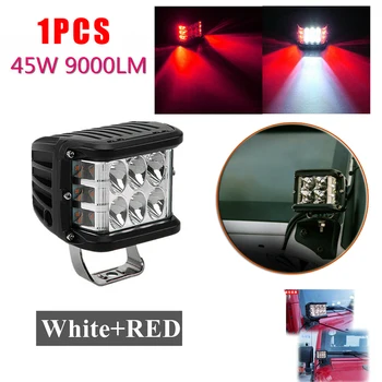 

1 Pcs Work Light DC10-48V 4'' 9000LM 12LED Work Light 45W Side Shooter