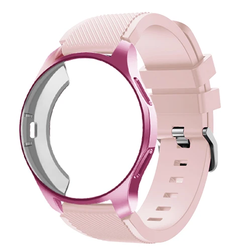 Galaxy watch чехол+ ремешок для samsung Galaxy watch 46 мм 42 мм gear S3 Frontier/Классический 22 мм ремешок для часов Универсальный защитный бампер - Цвет ремешка: pink sand 22